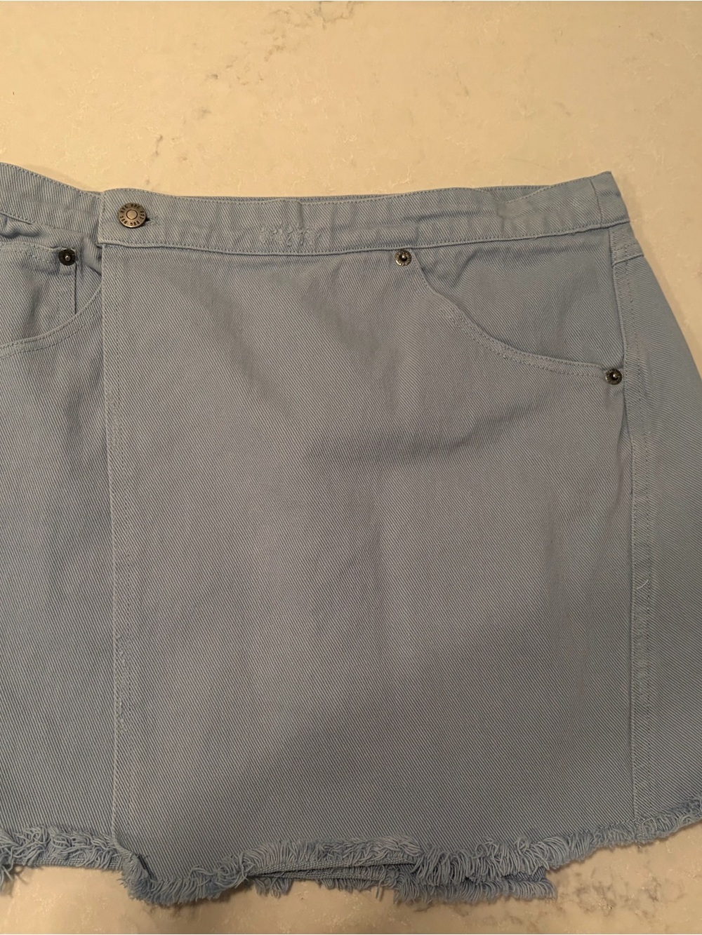 BDG/ Urban Ouffitters Light Blue Cotton Denim Skirt with Frayed edges size M